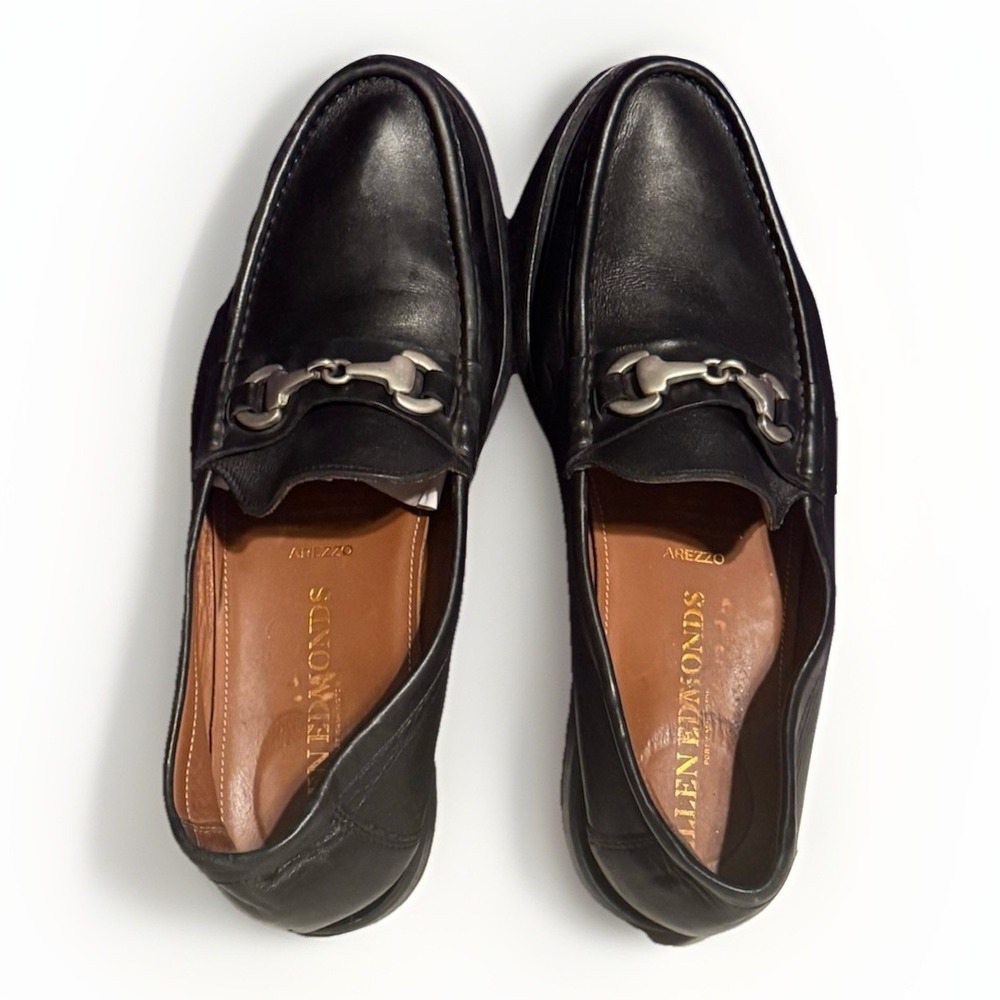 Allen Edmonds Arezzo Italian Loafer Black Leather Horse Bit 9 D Sold Out $425 - Picture 5 of 10
